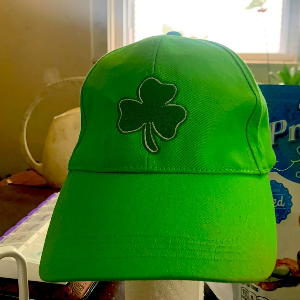 Irish shamrock ☘️ cap with Velcro closure. Irish embroidery on the back.